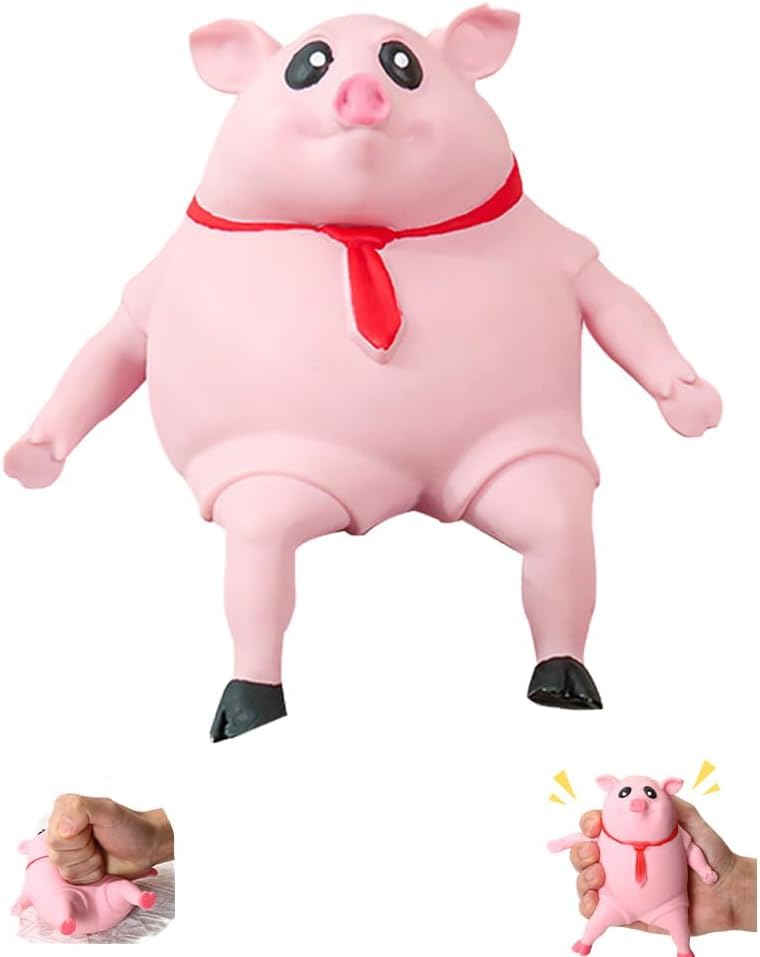 Juguete antiestrés de cerdo, rosa, descompresión creativa, juguete de viaje, juguete de apretar (S)