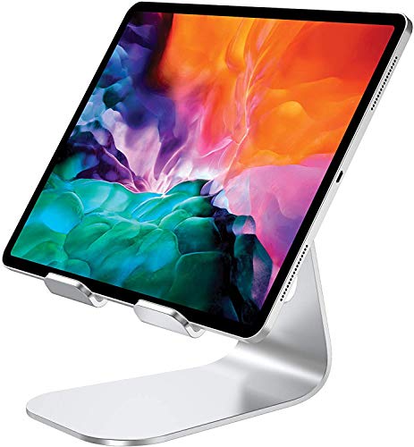 Comsoon Tablet Stand, Adjustable Tablet Holder, Cell Phone Stand , Desktop Charging Dock Stand Compatible with iPad Pro 9.7/10.5/12.9, for iPad Air Mini 4/3/2, Samsung Tabs, E-Reader (4-13â€) - Silver