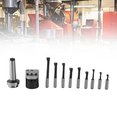 Jeu De Barres D'alésage 9Pcs clé hexagonale machine CNC Ensembles de têtes ennuyeuses trousses d'outils en acier au carbone filetage de queue 1-1 / 2-18UNF M12 MT3 tête d'alésage F1-12mm