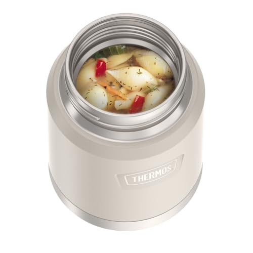Image of THERMOS, Stainless Steel Food Jar with Spoon, 16 Ounces, Sandstone