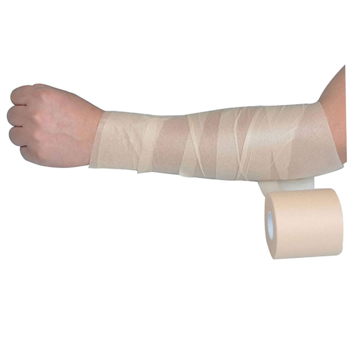 Healeved 2sets Sports Shock-Proof Sports Tapes Athletic Foam Tap Athletic Wrist Tape Athletic Tapes Tape Football Tape Soccer Tape Elastic Khaki Sponge 2rolls*2