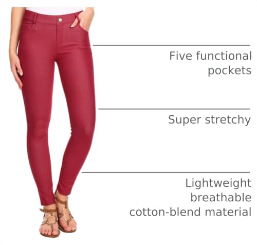 Image of YELETE Women's Basic Five Pocket Stretch Jegging Tights Pants