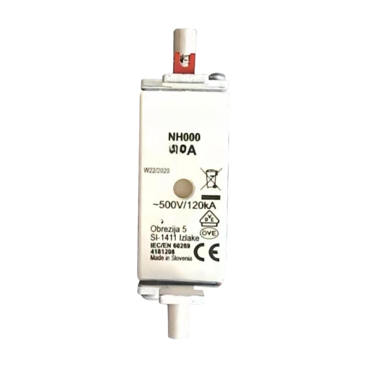Fusible NH00 500V 10A taille 000 pour protection industrielle