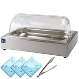 コールド チェーフィングディッシュ ステンレスタイプ ユニットパン＋保冷剤付き 選べるホテルパン PRO-CC (ホテルパン1/1 65mm) 保冷ディスプレイ ビュッフェ プレート 容器 トレイ