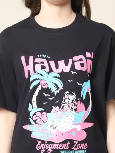 Image of Style Go Pure Cotton Oversized Baggy Fit Drop Shoulder Aesthetic & Cool Graphic Printed Half Sleeve Tshirt for Women || Trendy Tees || Casual Loose Korean T-Shirt (Pack 2)