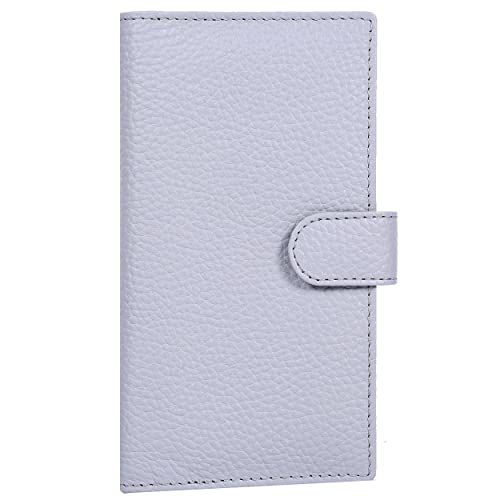 Image of Oak Leathers Checkbook Cover Slim Minimalist For Men with RFID Blocking Credit Card Holder Wallet (Steel)