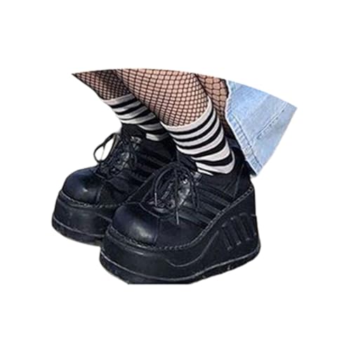 Bottes plateforme femme avec talon bloc robuste et style gothique punk automne