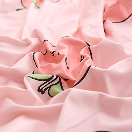 Cartoon Duvet Cover Set King Pink Peach Bedding Set Kid Kawaii Bedding Set Girl Lovely Peach Comforter Cover Cute Fruits Quilt Cover Tropical Plant Bedding Reversible Soft Bedspread Cover Room Decor #TOP4