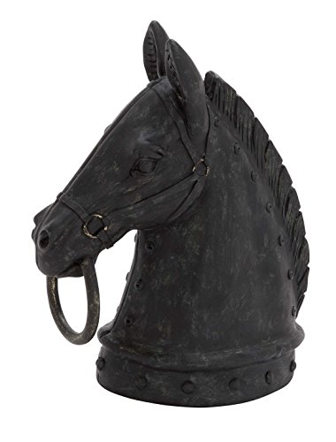 Deco 79 Traditional Polystone Horse Sculpture, 9" x 6" x 12", Black Deco 79 Traditional Polystone Horse Sculpture, 9" x 6" x 12", Black