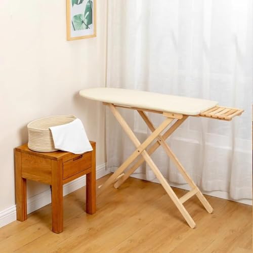 Professional Wooden Ironing Board - Height Adjustment, Folding Stand for Steam Generator, Solid Wood Ironing Table - 3 Levels E