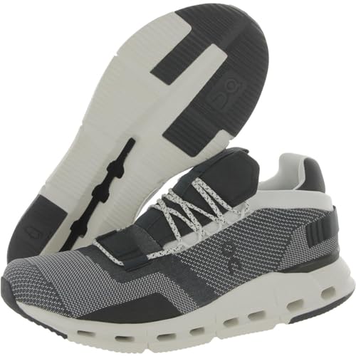 On On Mens Cloudnova Textile Synthetic Black White Trainers 8.5 US