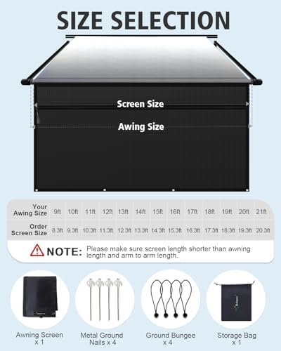 Duplex RV Awning Shade Screen with Zipper - 9'X15'3'' - Second Generation RV Awning Screen Significantly Improves Shade and Privacy — view 6