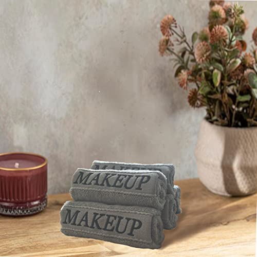 100% Cotton Makeup Removal Towels Face Washcloth In Gift Box Facil Make Up Towels Soft Reusable And Washable 13X13 Inch Gray Face Washcloth #TOP7