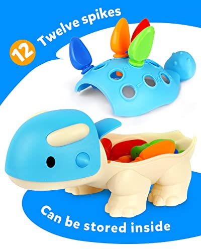 Coogam Dinosaur Fine Motor Skills Toy, Spike The Ankylosaurus Toys 13 Pcs, Sorting Stacking Dino Color Recognition Montessori Educational Gift Game For 2 3 4 Year Toddler #TOP5