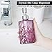 Easy-Tang Soap Dispenser 12 Oz for Kitchen,Bathroom - Refillable Wash Hand Liquid Clear Glass Bottle with 304 Silver Stainless Steel Pump,Ideal for Essential Oil,Shampoo Lotion (Purple)