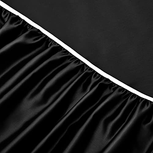 Horbaunal 6 Piece Satin Sheet Set Queen Size Luxury Silky & Soft Black Satin Queen Bed Sheet Set With 16" Deep Pocket, 1 Fitted Sheet, 1 Flat Sheet, 4 Pillowcases #TOP6