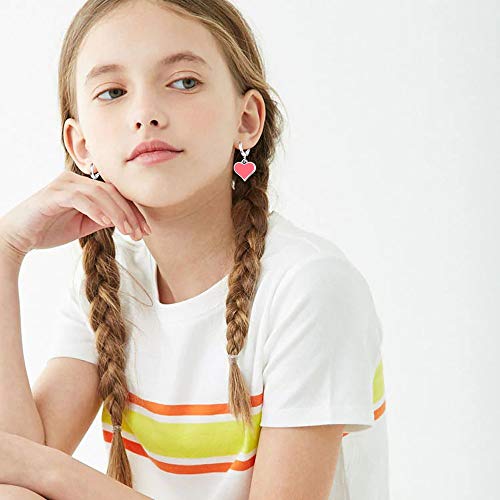 Aganippe Hypoallergenic Small Crystal Dangle Hoop Earrings For Girls Cute Huggie Hoop Earrings With Charm Hoop Earrings And Stud Earrings Jewelry Set For Little Girls Kids Women Teens Earrings Set #TOP3