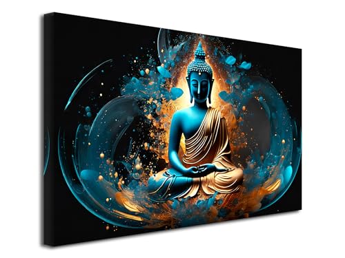 DECLINA, Décoration Murale Tableau Zen Illumination Bouddha, Deco Home Salon, Toile 50x30 cm