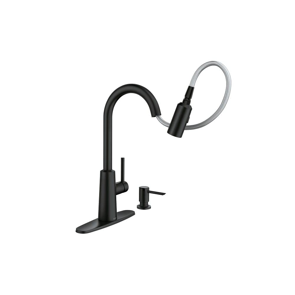 Nori 1,2,3 or 4 Hole Pull Out Matte Black Faucet Deck with Soap