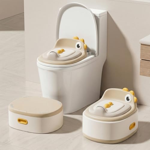 Toddler Toilet Potty Chair for Toddlers 1-7, Kids Potty Training Seat, 3-in-1 Potty Chair for kids Portable Removable Seat with Sturdy Step Stool, Standalone Potty Chair for Toddlers