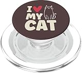 I Love My – Cat Amor Gato Lindo Silueta Amantes De Los Gatos PopSockets PopGrip para MagSafe