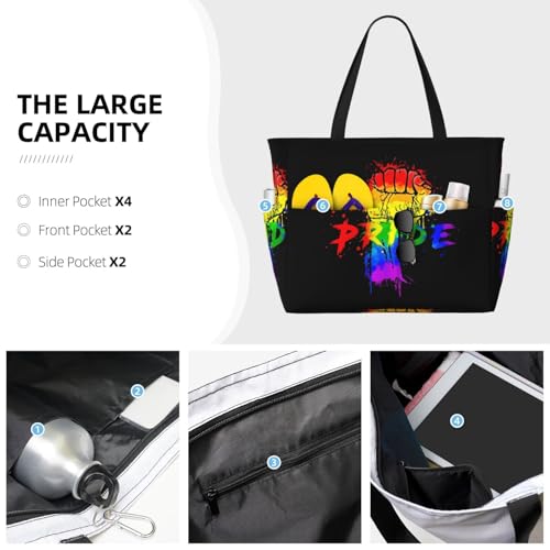 Red Blue Fire Flame Large Capacity Travel Bag Lightweight Shopping Handbag Beach Tote Bags Casual Work Bag For Women3