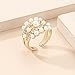 Vintage Pearl Knuckle Open Ring for Women Fashion Adjustable Rhinestone Pearl Cluster Ring Minimalist Pearl Promise Ring Bridal Jewelry Accessory (Pearl)