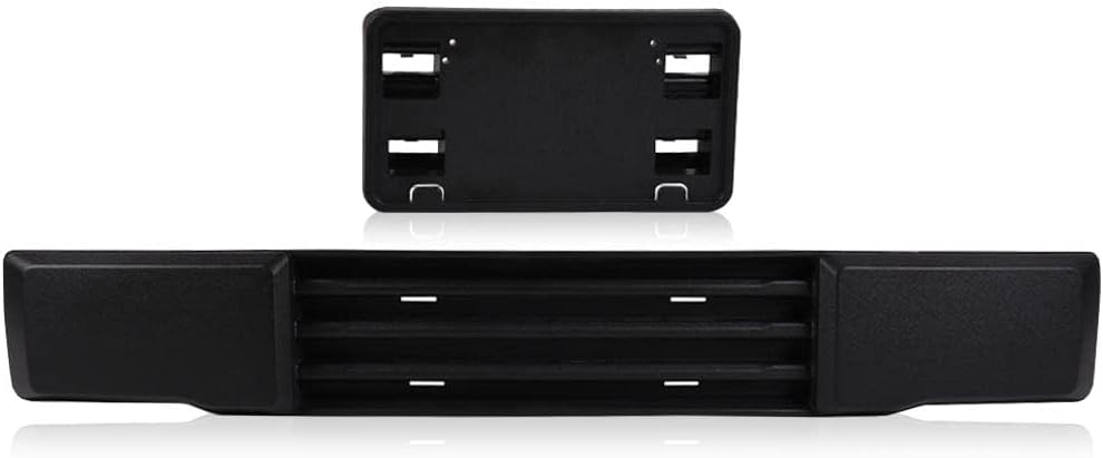 PIT66 Front Bumper & License Plate Bracket, Compatible with Ford F150 2015 2016 2017 Grille Trim Panel + License Plate Mount Fascia Cover Set(NOT FIT Ecoboost Powered F150)