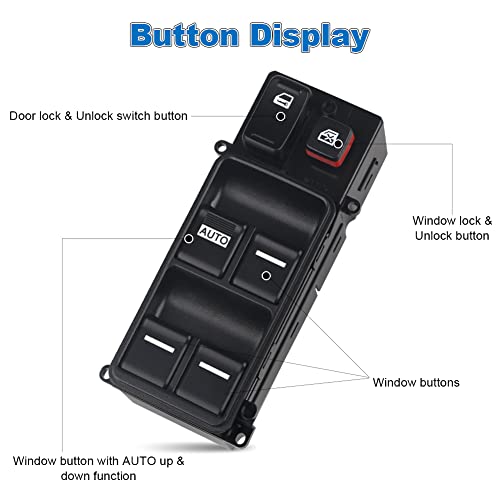 Wmphe Window Switch Compatible With Honda Accord Sedan 2003 2004 2005 2006 2007, Driver Side Master Power Window Switch, Replacement For 35750-Sda-H12, 35750-Shj-A24 #TOP2