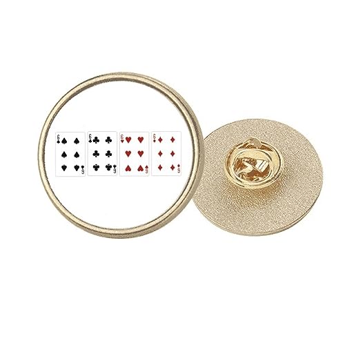 Broche ronde en métal doré avec 6 cœurs accessoire mode femme taille M