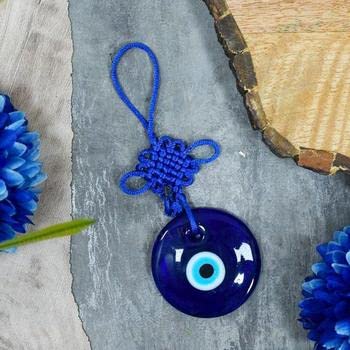 Image of Glass Blue Node Evil Eye Wall Hanging - 10 cm