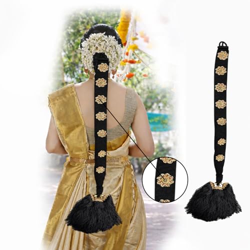 Image of VAMA FASHIONS Traditional Bharatanatyam Savaram Jada Billalu Kuchipudi Kunjalam Ready hair jadai Wedding jewellery for Women & Girls