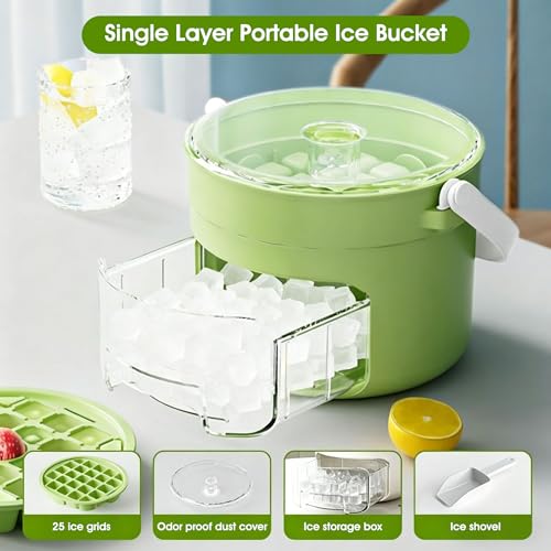 Hielera para freezer con 25 cubos y tapa, color verde miniatura 2