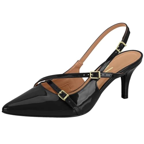 Sapato Vizzano Scarpin Slingback Feminino 1185.1124 (Preto, BR, Adulto, Numérico, 34)