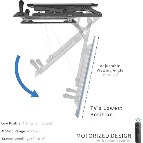 Support de télévision de plafond électrique pour écran plasma et courbe - 2