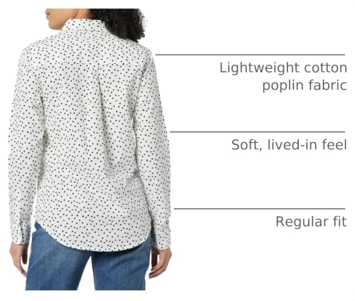 Image of Amazon Essentials Women's Regular-Fit Long-Sleeve Button-Down Cotton Poplin Shirt, Business Casual