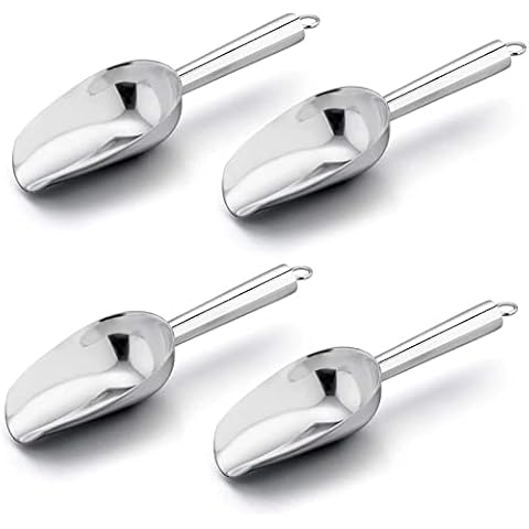 Frolahouse Mini Scoop, 3 Ounce Stainless Steel Kitchen Utility Scoops, Ideal for Candy/Ice Cube/Flour/Sugar/Coffee Bean/Protein Powder, Food Grade & Anti Rust, Easy Clean (4 Pack) Cover