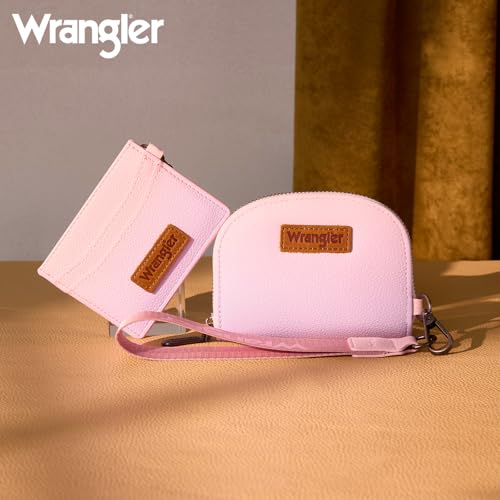 Image of Wrangler KeyChain Wallet Wristlet Wallets for Women Dual Pouch Wristlet with Zipper Womens Credit Card Holder Wallet