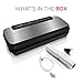 NutriChef Food Vacuum Sealer Machine, Stainless Steel Automatic Air Sealing System for Dry/Moist Foods, LED Touch Controls, Includes Vacuum Hose, Bag Roll and Wine Stopper, 110W Suction Power, 14