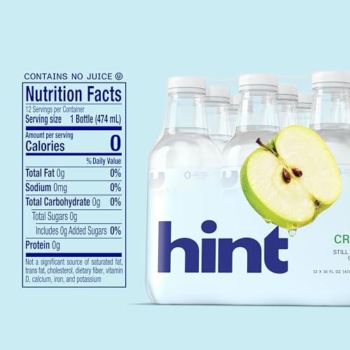 Image of Hint Fruit-Infused Bottled Water, Crisp Apple - Sugar Free Flavored Water with Zero Calories, Naturally Flavored, and No Artificial Sweeteners - 16 Fl Oz (Pack of 12)