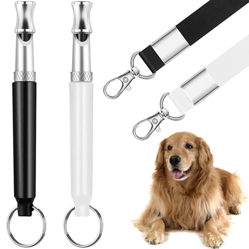 SUBANG 2 Pack Dog Whistle with Lanyard Stop Neighbors Dog from Barking Adjustable Ultrasonic Silent...