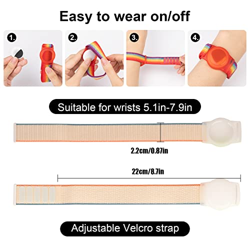 Image of Kids Wristband Compatible with Apple AirTag, Protective Case for Air Tag GPS Tracker Holder with Nylon Bracelet, Adjustable Anti Lost Watch Band for Toddler Child Elder