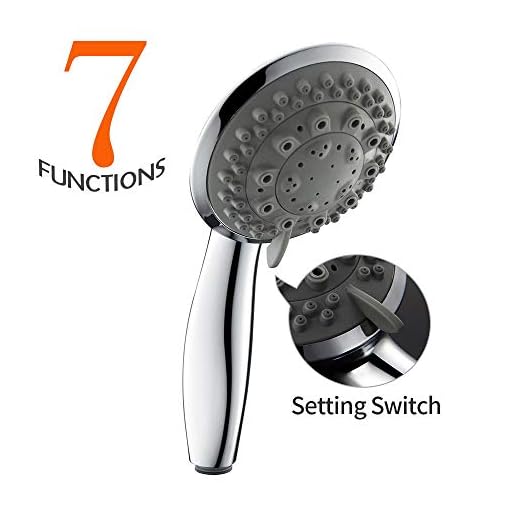 Homelody 7 Funciones Cabeza de Ducha Alcachofa G1/2 Cromado