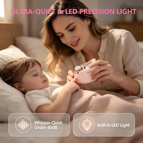 2026 Electric Nail Clipper, Upgraded 3 in 1 Rechargeable Automatic Nail Trimmer with LED Light Clip Storage USB Rechargeable for, Kids,Seniors, Adults — view 3