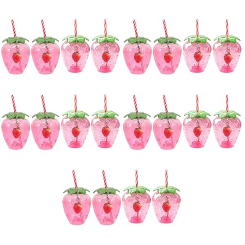 HOMSFOU 20 Pcs 17 Oz Strawberry Cup Strawberry Water Drinking