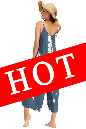 Image of BUENOS NINOS Women's V Neck Floral Maxi Dress Boho Printed Adjustable Spaghetti Strap Ethnic Beach Long Dress with Pockets