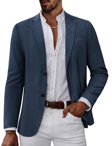 PJ PAUL JONES Herren Sakko Sportlich Modern Regular Fit Freizeit Blazer für Business Hochzeit (Dunkelblau, M)