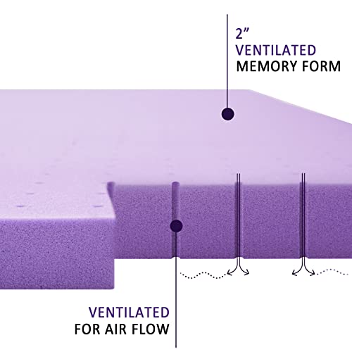 image for SINWEEK Mattress Topper Twin XL, 2 Inch Gel Memory Foam Mattress Toppe