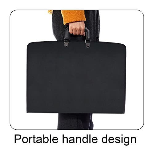 11X17 Art Portfolio Case With Zipper Leger Portfolio Folder For Artwork Pp Material Frosted Feel 11 X 17 Artist Portfolio Bag Oxford Cloth Edge Black 1 Pack #TOP6