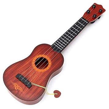 KINDRED Musical Guitar,4-String Musical Instrument Learning Toy,Childrens Educational Musical Instrument Toy for Kids, Child for Learning with Brown Color Best Gift for Boys & Girls (23 Inches)